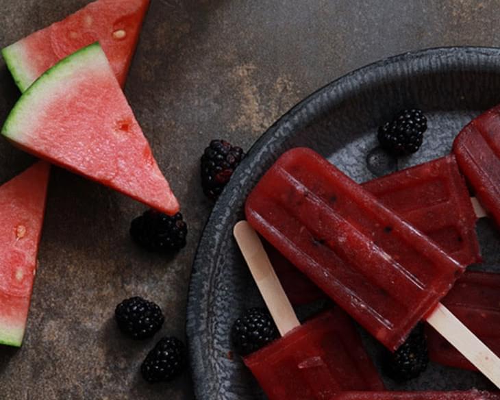 Watermelon and Blackberry Margarita Poptail