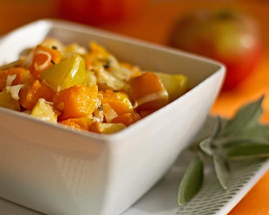 Roasted Butternut Squash and Apples with Manchego Cheese