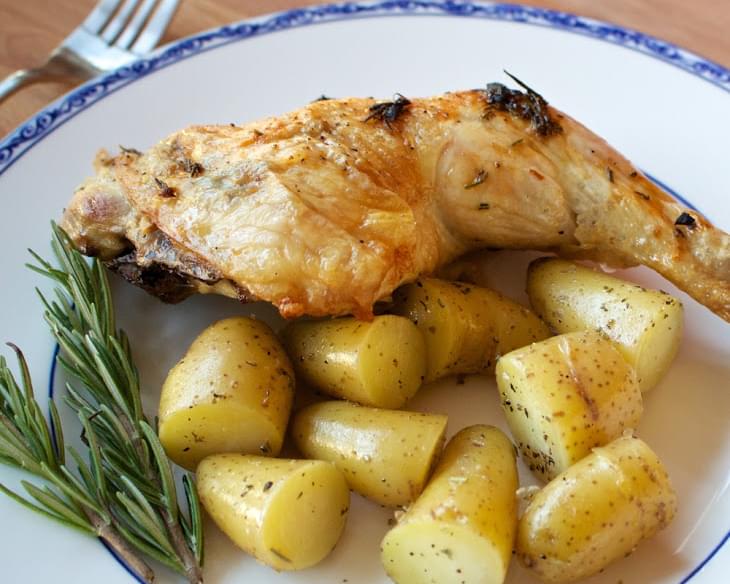 Spatchcock Roast Chicken with Rosemary