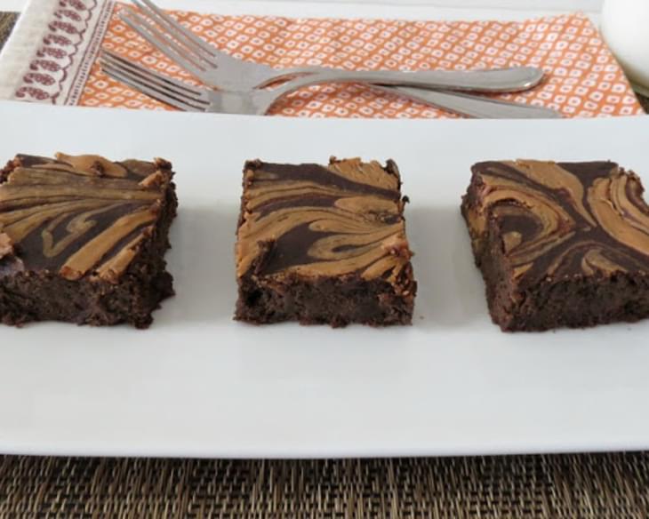 Chocolate Brownies with Peanut Butter Swirl
