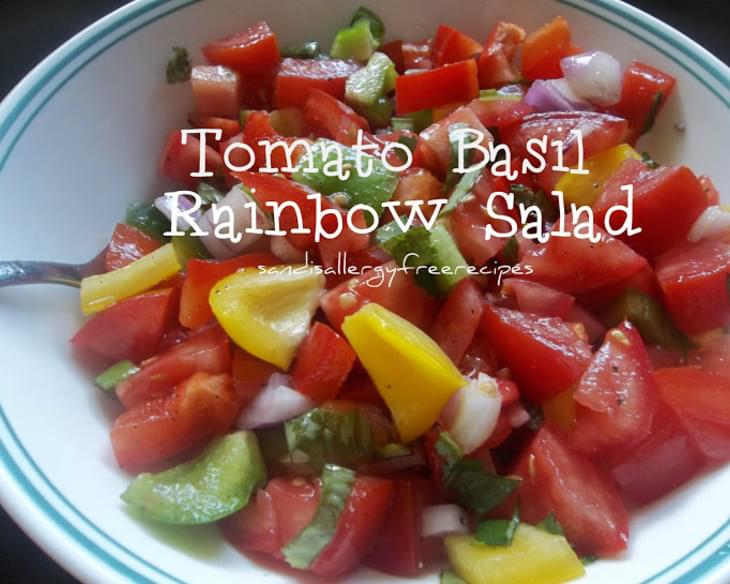 Tomato Basil Rainbow Salad