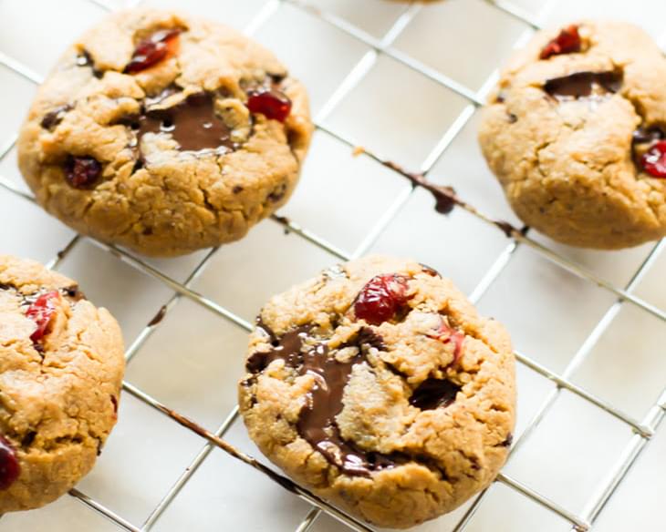 Cashew Butter Cookies with Cranberry and Chocolate Chips