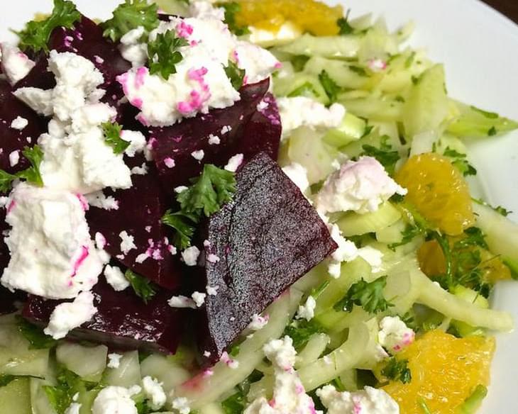 Fennel Slaw with Roasted Beets and Goat Cheese