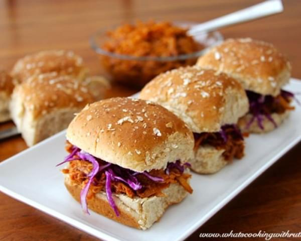 Pulled Ginger-Chicken Slider with Cilantro Slaw...