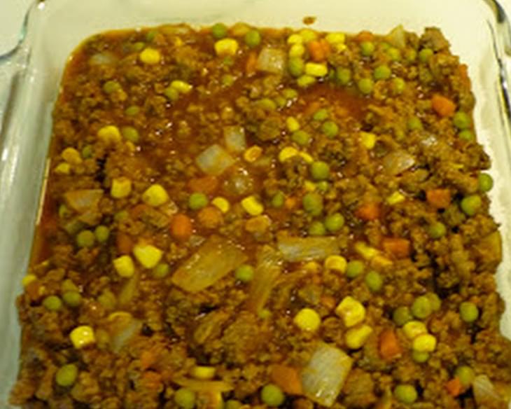 GROUND BEEF WITH CORN, PEAS AND CARROTS