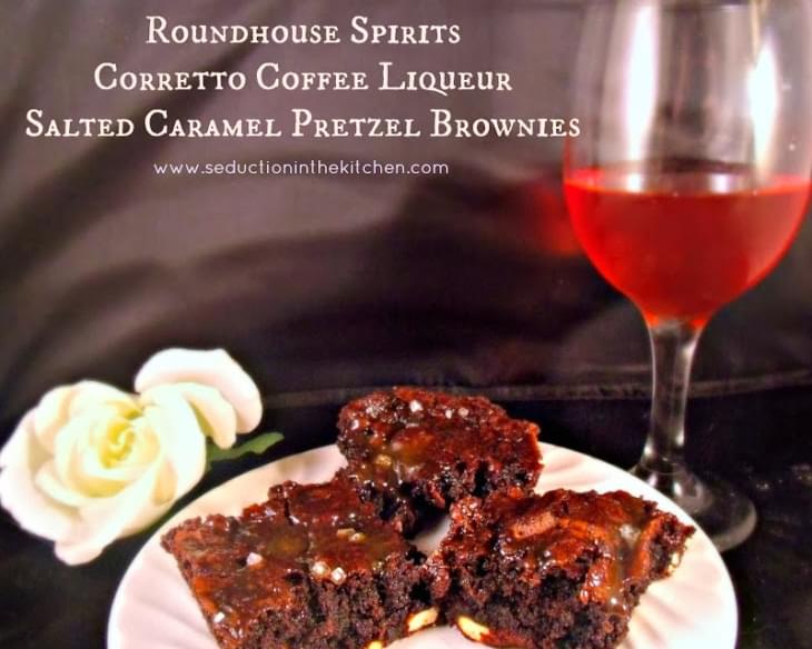 Roundhouse Spirits Corretto Coffee Liqueur Salted Caramel Pretzel Brownies