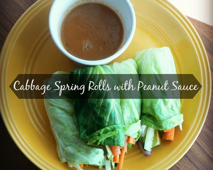 Cabbage Spring Rolls with Peanut Sauce