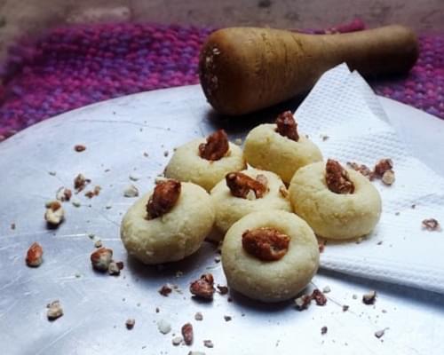 Milai peda (Milk and almond sweets)