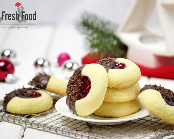 Berry and Chocolate Thumbprint Cookies