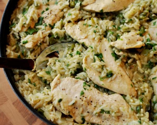 Skillet Chicken with Mexican Green Rice