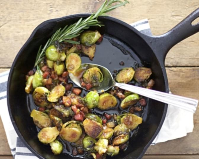 Maple Glazed Brussels Sprouts with Pancetta