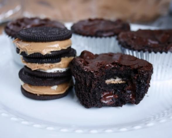 Oreo-Peanut Butter Brownie Cups