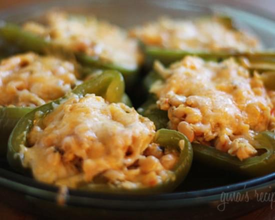Chicken and White Bean Stuffed Peppers