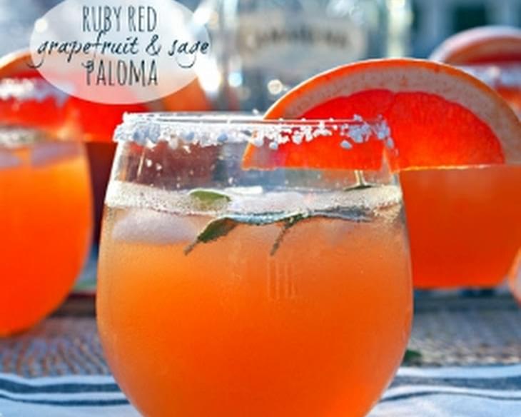 Ruby Red Grapefruit and Sage Paloma