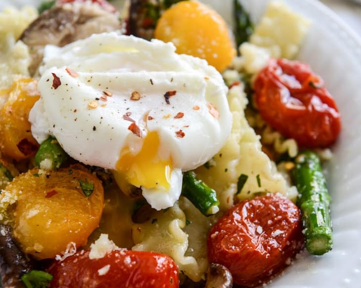 Spring Pasta with Blistered Tomatoes and Eggs