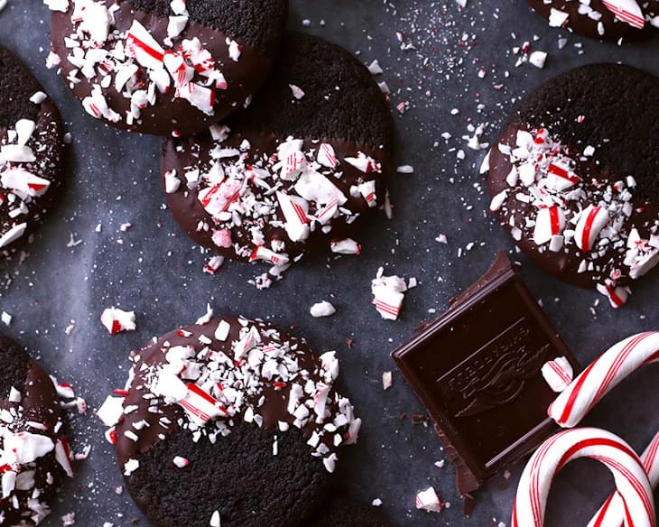 Dipped Chocolate Peppermint Cookies