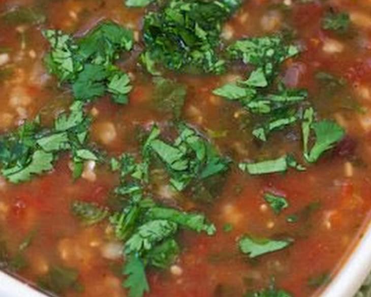 Crockpot Recipe for Vegetarian Black Bean and Tomatillo Soup with Lime and Cilantro