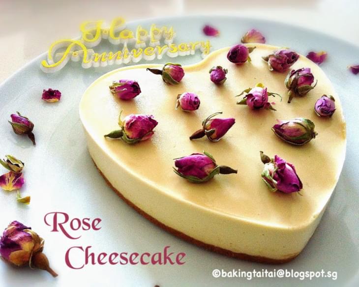 Non-Bake Rose Cheesecake Video Tutorial recipe 玫瑰免烤芝士蛋糕 (中英食谱视频教程)