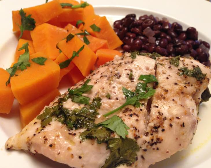 Roasted Lime Cilantro Chicken & Sweet Potatoes