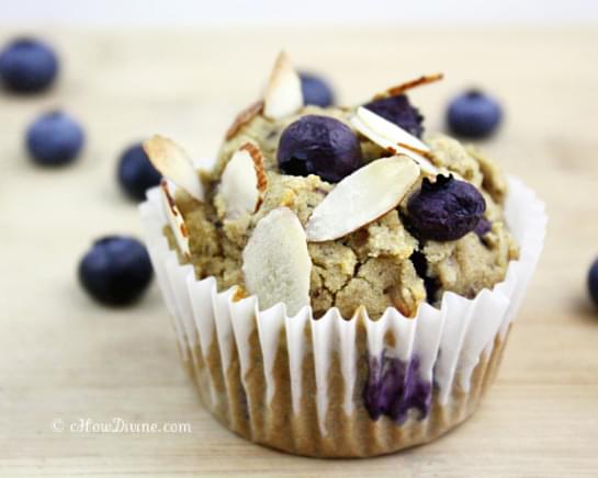 Blueberry Almond (Date-Sweetened) Muffins