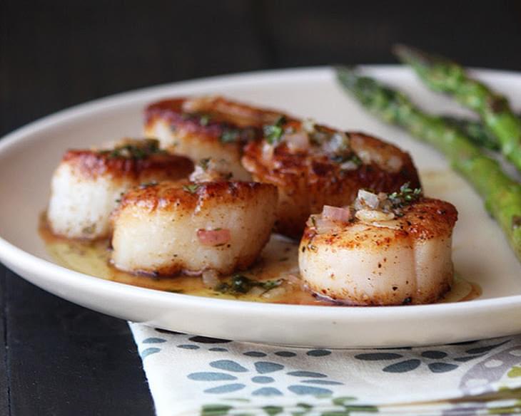Seared Scallops with Browned Butter Lemon Sauce