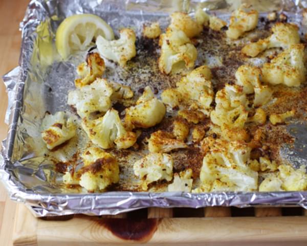 Oven Roasted Curried Cauliflower