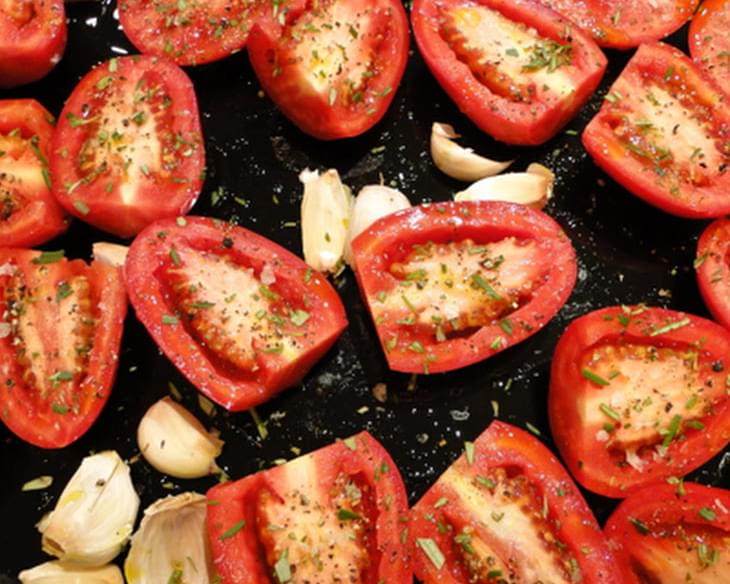 Slow-roasted Tomatoes With Whole Garlic Cloves