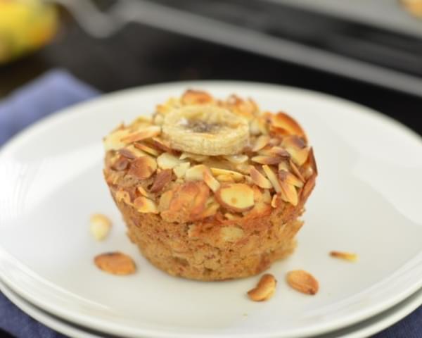Vegan Banana Almond Baked Oatmeal Cups + a GIVEAWAY!