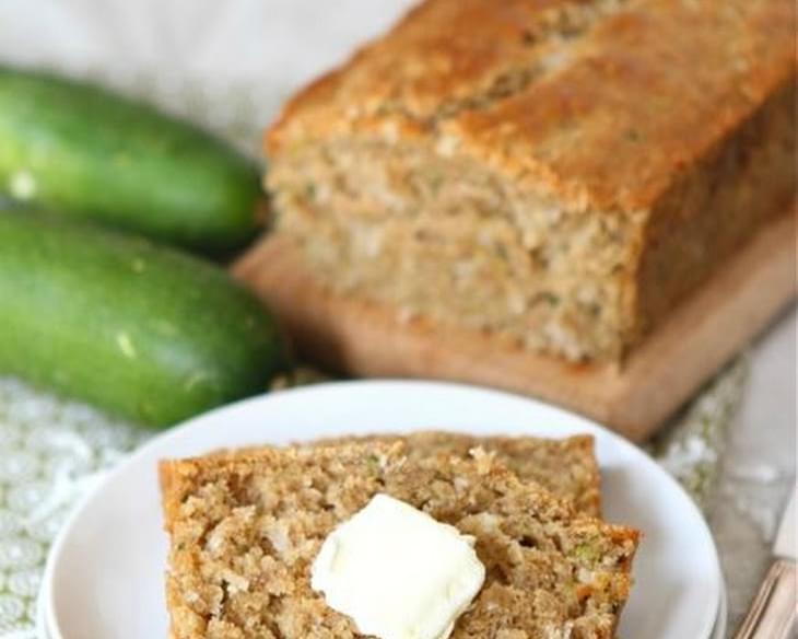 Zucchini Coconut bread made with coconut oil and coconut! You won't miss the butter, I promise!