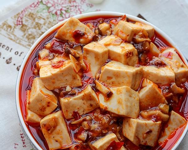 Vegetarian Mapo Tofu with Mushrooms
