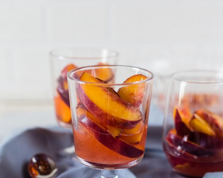 Chilled Peaches In Wine