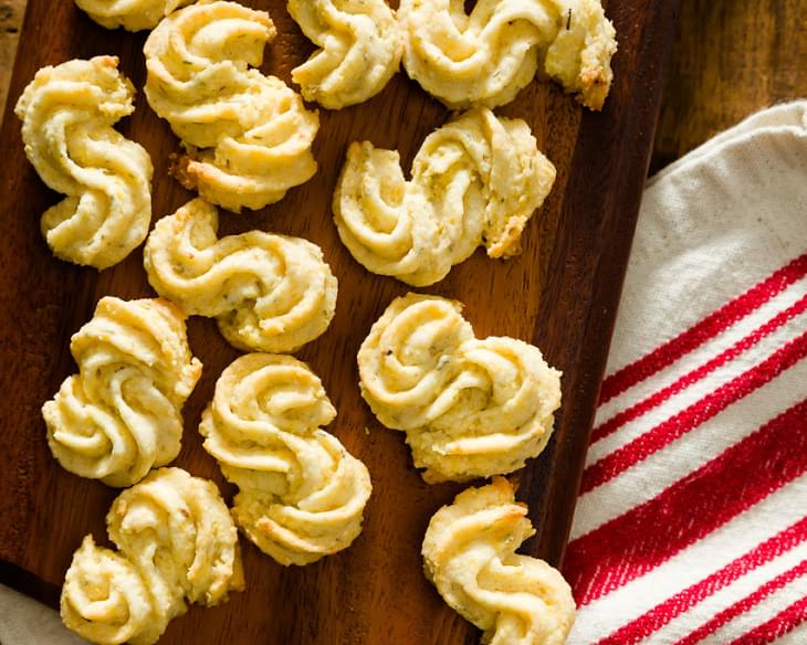 Italian Polenta Cookies with Goat Cheese and Rosemary