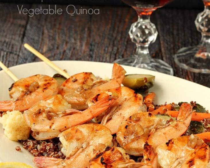 Grilled Balsamic Shrimp with Roasted Vegetable Quinoa