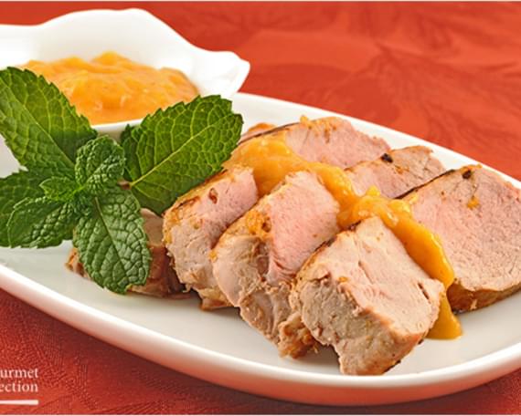 Grilled Pork with Bourbon-Peach Barbecue Sauce