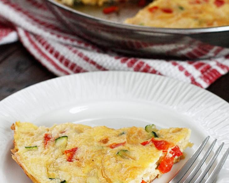 Caramelized Onion, Red Pepper and Zucchini Frittata