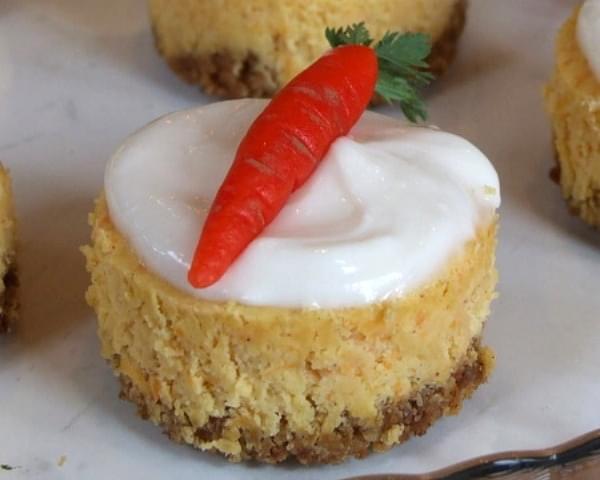 Mini Carrot Cake Cheesecakes with Cream Cheese Icing