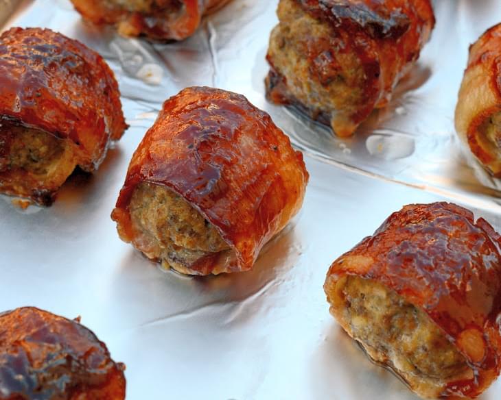 BBQ Bacon Wrapped Meatballs