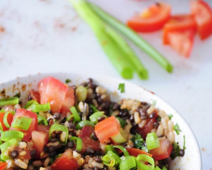 Beluga Black Lentil Salad with Rice
