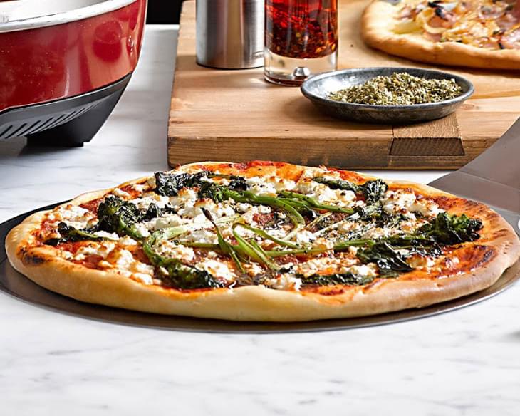 Pizza with Goat Cheese and Broccoli Rabe