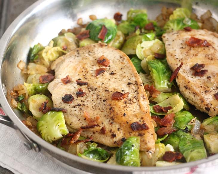 Chicken with Bacon-y Brussels Sprouts