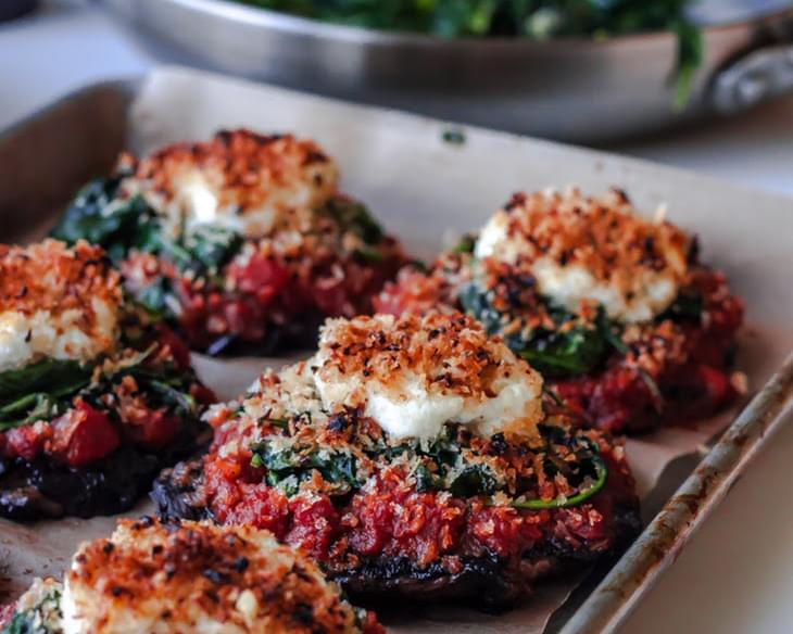 Stuffed Portobello Mushrooms with Crispy Goat Cheese