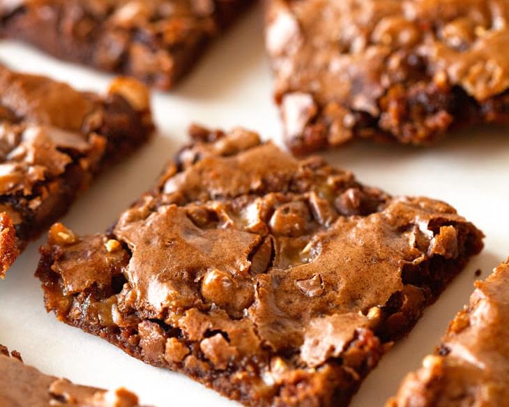 Toffee and Chocolate Chip Brownie Bark