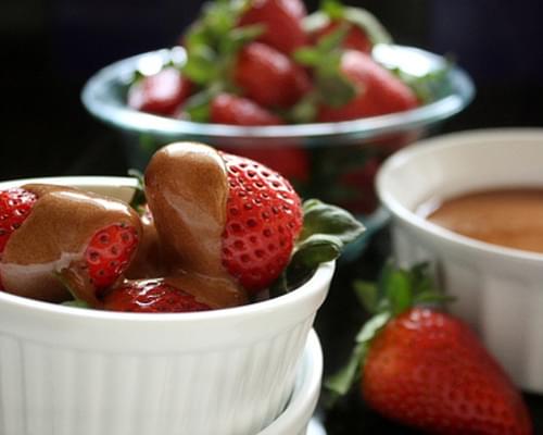 Chocolate Zabaglione with Strawberries