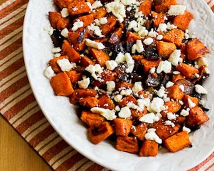 Roasted Sweet Potatoes and Red Onions with Feta