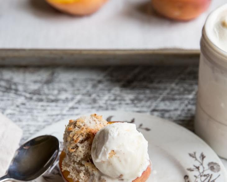 Coconut Macaroon Filled Peaches