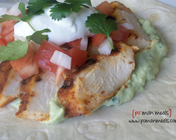 Grilled Chicken Soft Tacos With Avocado Cream