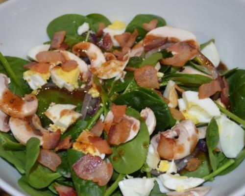 Spinach Salad with Warm Maple Bacon Vinaigrette