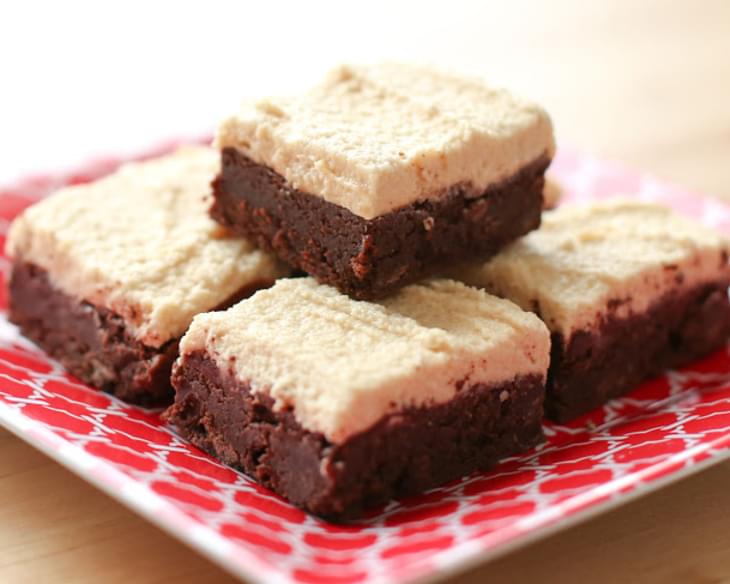 Rich Chocolate Brownies with Peanut Butter Frosting
