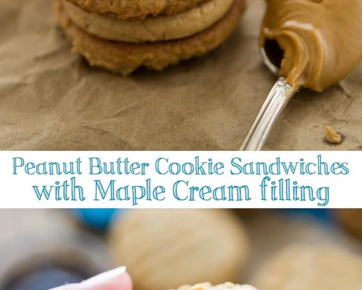 Peanut Butter Sandwich Cookies with Maple Cream Filling