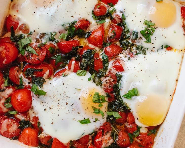 Erin's Baked Eggs on a Bed of Roasted Cherry Tomatoes